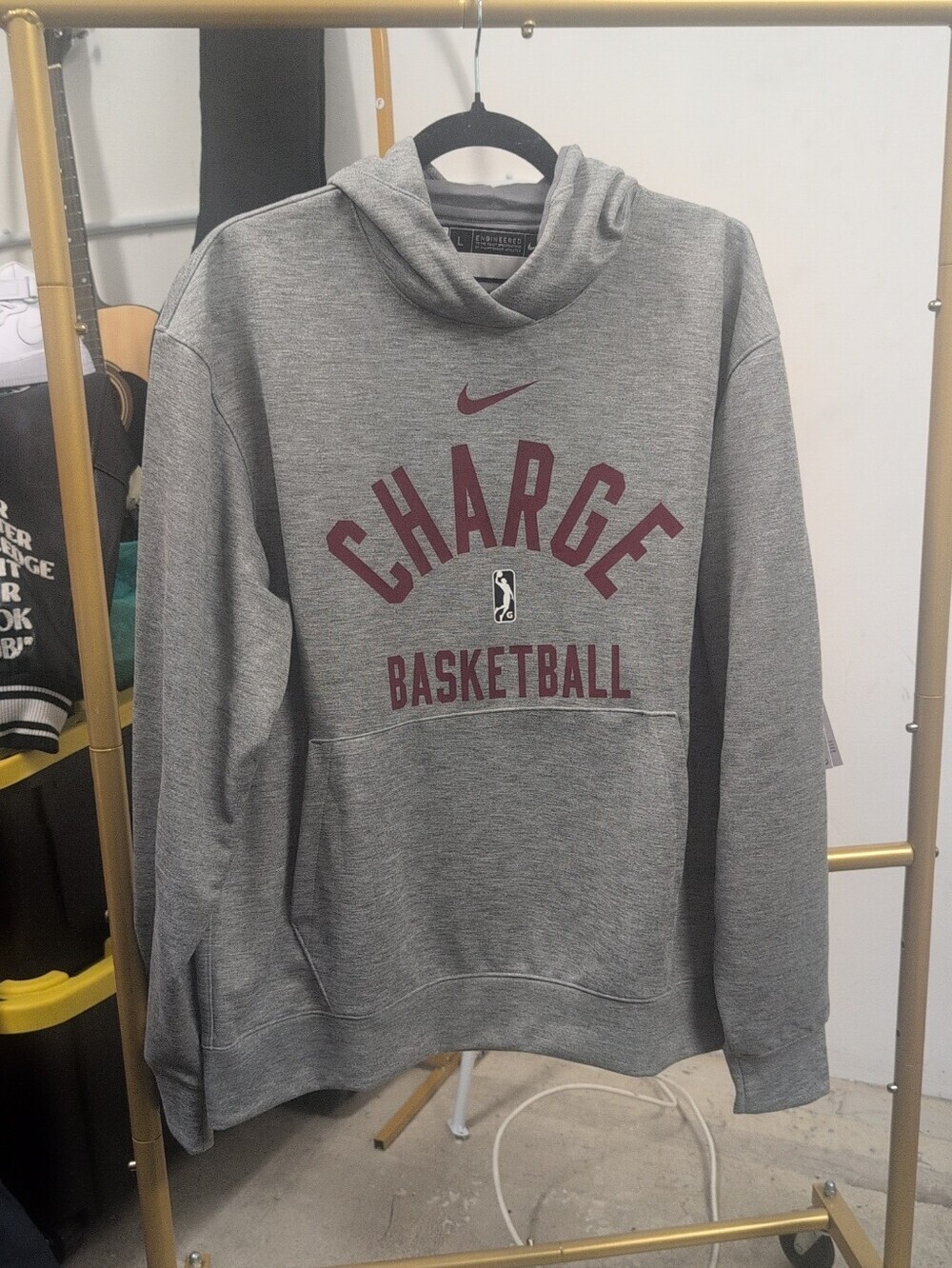 Men's Nike Grey Cleveland Charge Basketball' G League Pullover Hoodie Size L NWT